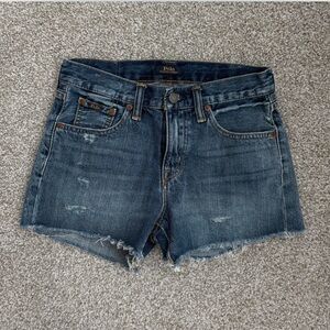 Polo by Ralph Lauren Women's Medium Blue Distressed Denim Cutoff Shorts